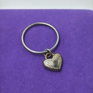 💛 Silver And Gold Plated Heart Charm Ring